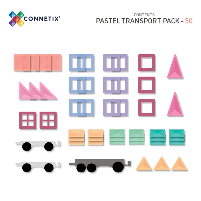Connetix Magnetic Tiles 50 Piece Pastel Transport Pack - Image 3