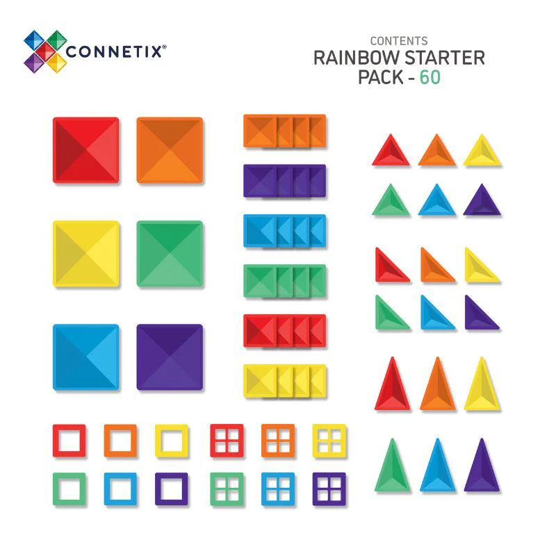 Connetix Magnetic Tiles 60 Piece Rainbow Starter Pack - Image 3