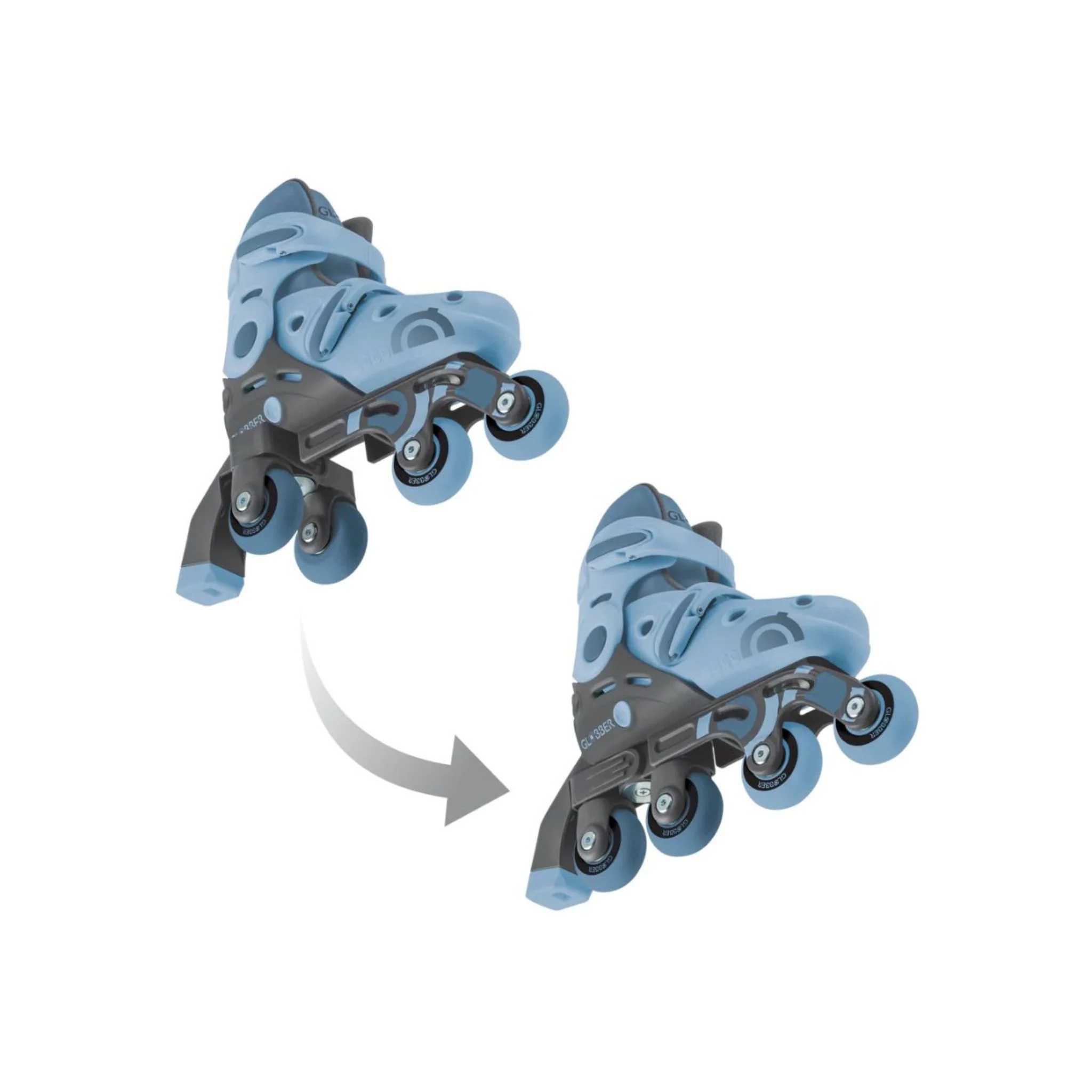 Globber 2 in 1 Learning Skates - Ash Blue - Image 3