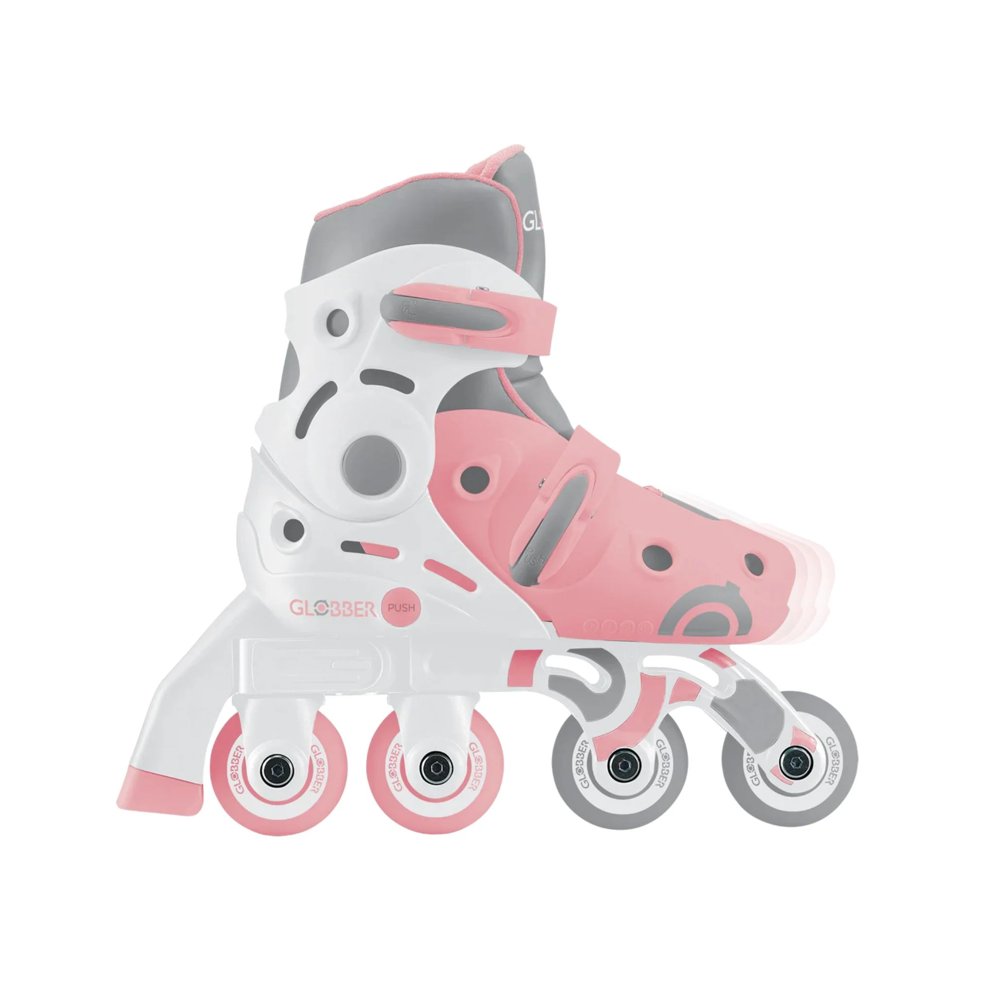 Globber 2 in 1 Learning Skates - Pastel Pink - Image 9