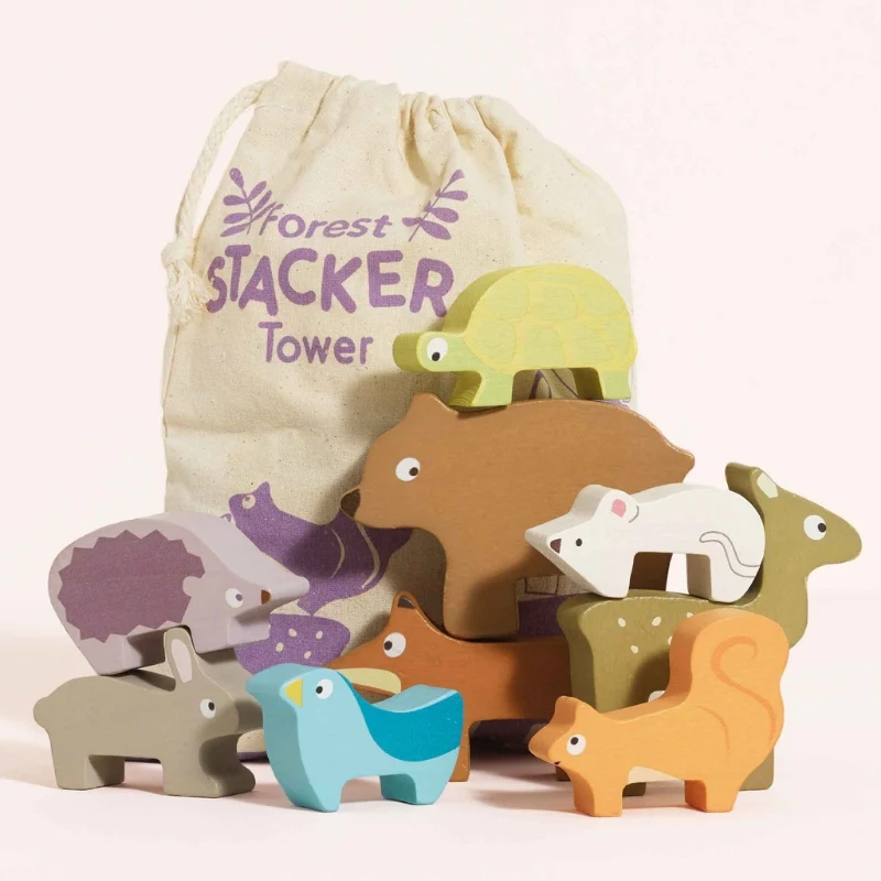 Le Toy Van Forest Stacking Animals & Bag - Image 4