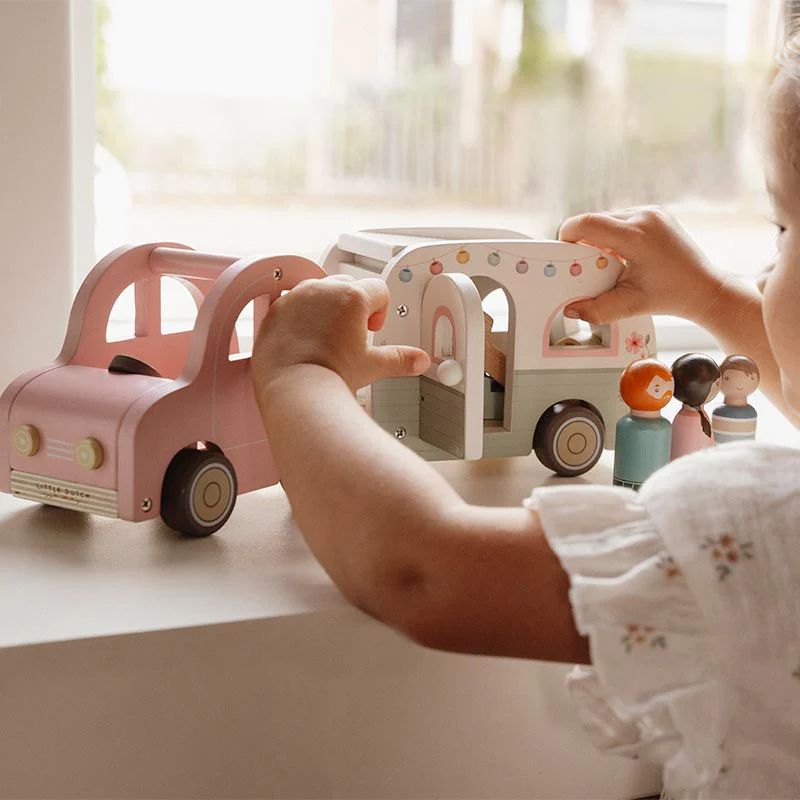 Little Dutch Toy Car with Caravan - Image 6